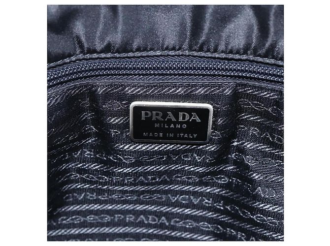Borsa a Spalla PRADA in Nylon Nero Argento Autentica bs33284 - vista 15