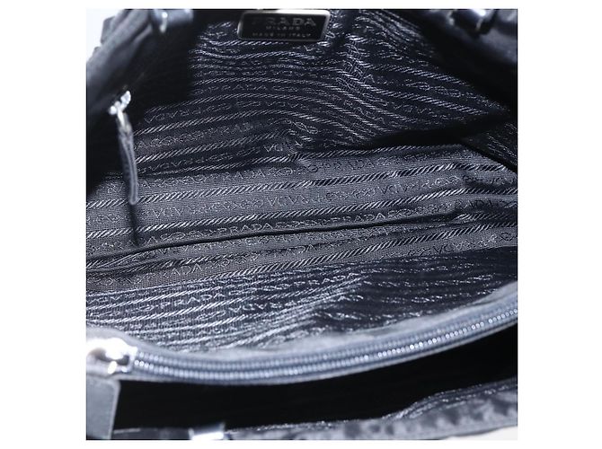 Borsa a Spalla PRADA in Nylon Nero Argento Autentica bs33284 - vista 16