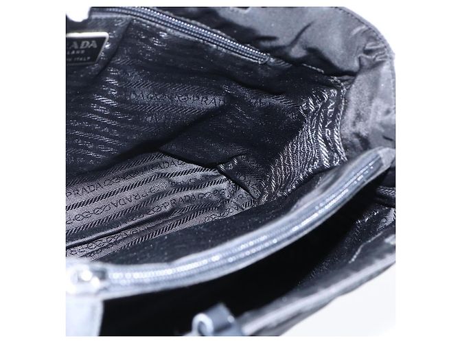 Borsa a Spalla PRADA in Nylon Nero Argento Autentica bs33284 - vista 17