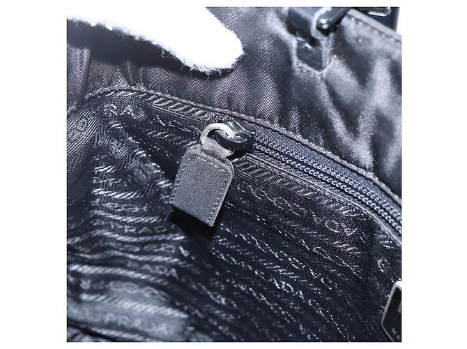 Borsa a Spalla PRADA in Nylon Nero Argento Autentica bs33284 - vista 19