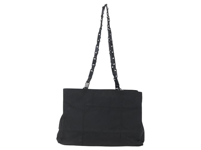 Borsa a Spalla PRADA in Nylon Nero Argento Autentica bs33284 - vista 2