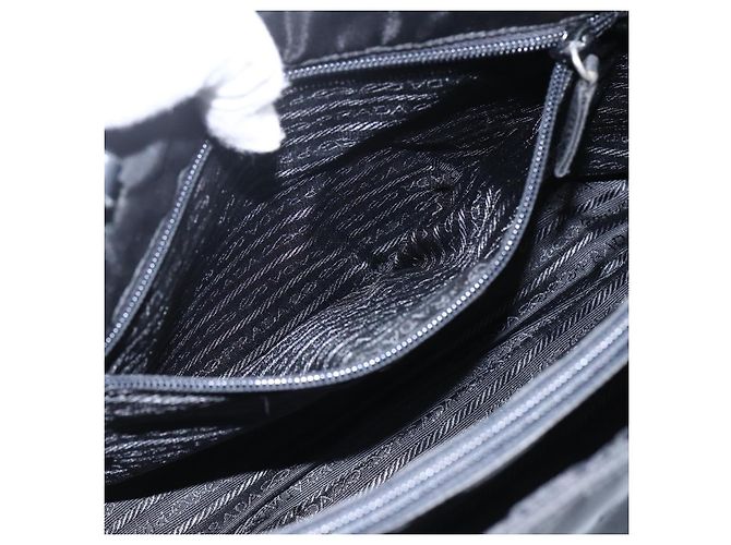 Borsa a Spalla PRADA in Nylon Nero Argento Autentica bs33284 - vista 20