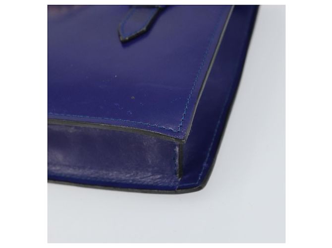 Céline Borsa a mano CELINE in pelle blu oro Auth 171994 D'oro - vista 10