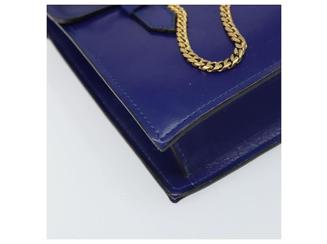 Céline Borsa a mano CELINE in pelle blu oro Auth 171994 D'oro - vista 11