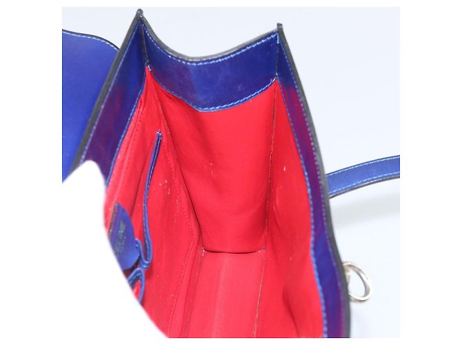 Céline Borsa a mano CELINE in pelle blu oro Auth 171994 D'oro - vista 19