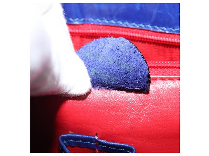 Céline Borsa a mano CELINE in pelle blu oro Auth 171994 D'oro - vista 24