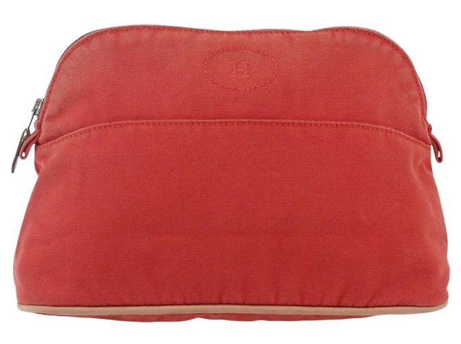 Hermès Pochette Bolide MM in tela rossa Auth HERMES ti3702 Rosso - vista 2