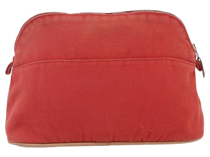 Hermès Pochette Bolide MM in tela rossa Auth HERMES ti3702 Rosso - vista 3