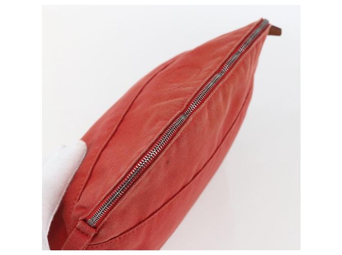 Hermès Pochette Bolide MM in tela rossa Auth HERMES ti3702 Rosso - vista 6