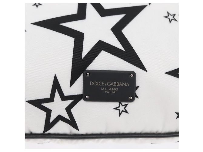 Dolce & Gabbana DOLCE&GABBANA Borsa a Spalla Nylon Bianco Argento Auth BA10763 - vista 14