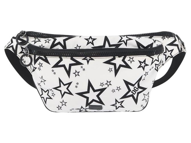 Dolce & Gabbana DOLCE&GABBANA Borsa a Spalla Nylon Bianco Argento Auth BA10763 - vista 2