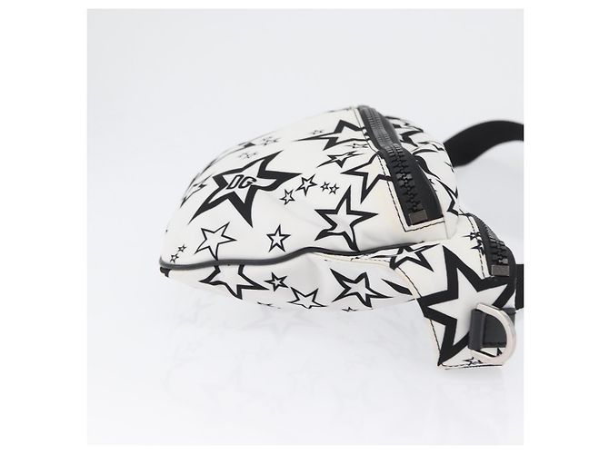 Dolce & Gabbana DOLCE&GABBANA Borsa a Spalla Nylon Bianco Argento Auth BA10763 - vista 4