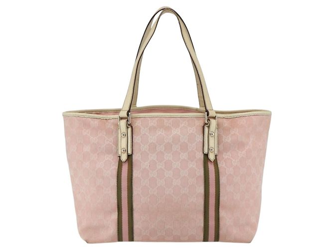 Borsa Tote Gucci GG Canvas Sherry Line Rosa Oro 139260 Auth bs33311 D'oro - vista 3
