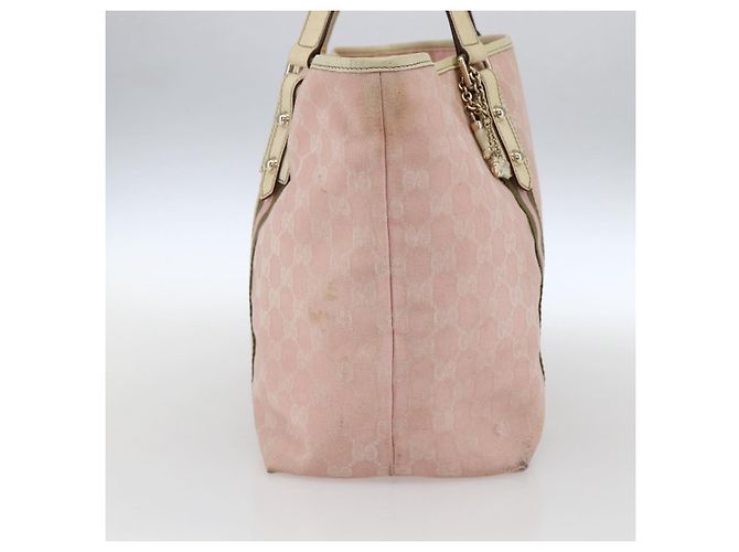Borsa Tote Gucci GG Canvas Sherry Line Rosa Oro 139260 Auth bs33311 D'oro - vista 4