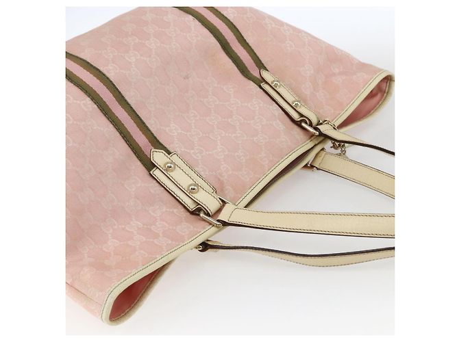 Borsa Tote Gucci GG Canvas Sherry Line Rosa Oro 139260 Auth bs33311 D'oro - vista 6