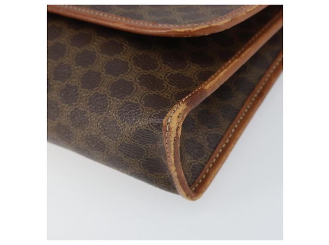 Céline Borsa a Spalla in Tela Macadam CELINE in Pelle PVC Marrone Oro Auth bs33208 D'oro - vista 10