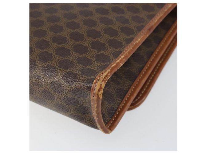 Céline Borsa a Spalla in Tela Macadam CELINE in Pelle PVC Marrone Oro Auth bs33208 D'oro - vista 12