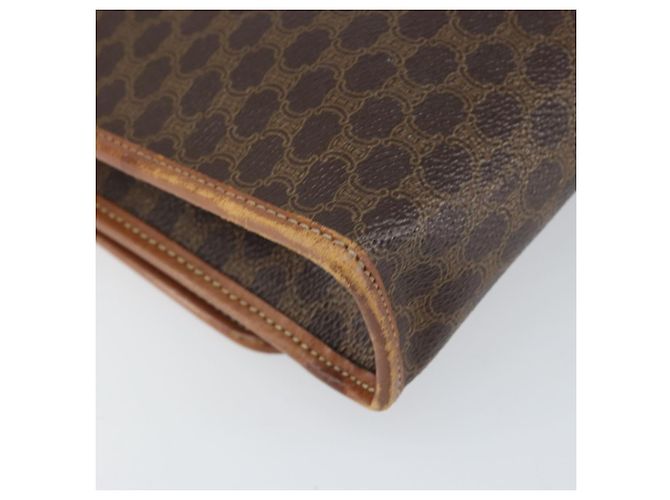 Céline Borsa a Spalla in Tela Macadam CELINE in Pelle PVC Marrone Oro Auth bs33208 D'oro - vista 13