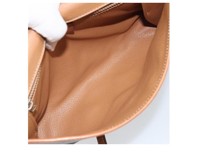 Céline Borsa a Spalla in Tela Macadam CELINE in Pelle PVC Marrone Oro Auth bs33208 D'oro - vista 16