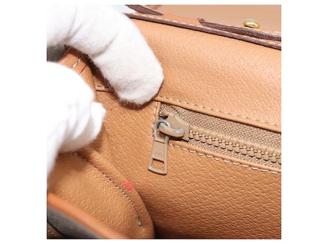 Céline Borsa a Spalla in Tela Macadam CELINE in Pelle PVC Marrone Oro Auth bs33208 D'oro - vista 19