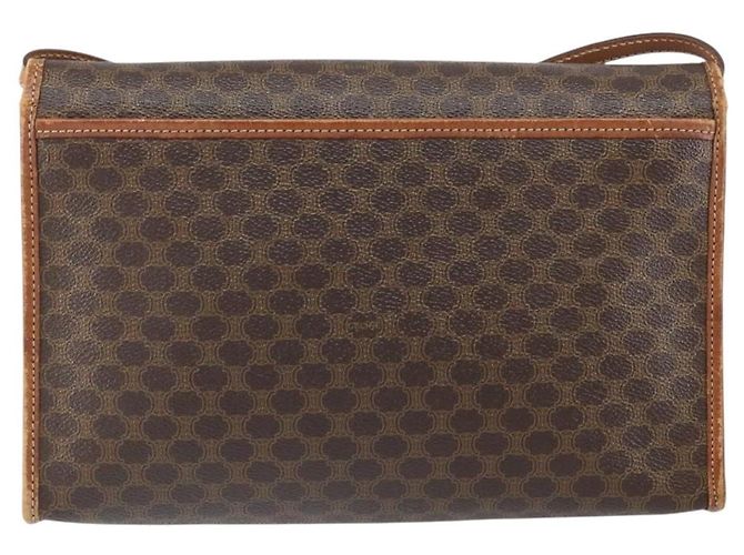 Céline Borsa a Spalla in Tela Macadam CELINE in Pelle PVC Marrone Oro Auth bs33208 D'oro - vista 3