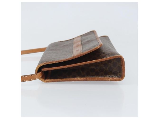 Céline Borsa a Spalla in Tela Macadam CELINE in Pelle PVC Marrone Oro Auth bs33208 D'oro - vista 5