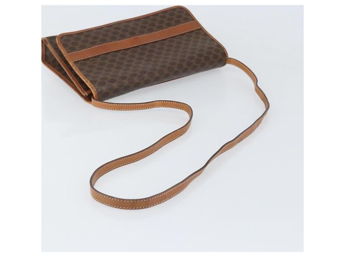 Céline Borsa a Spalla in Tela Macadam CELINE in Pelle PVC Marrone Oro Auth bs33208 D'oro - vista 7