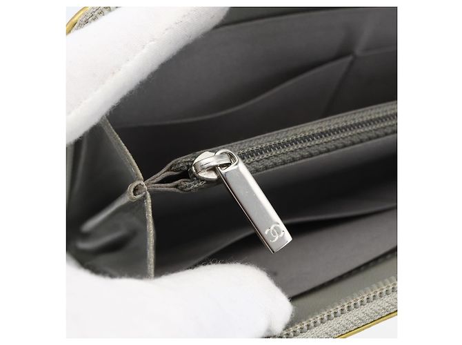 CHANEL Icon line Long Wallet Lackleder Silber CC Auth bs33317 - Ansicht 13