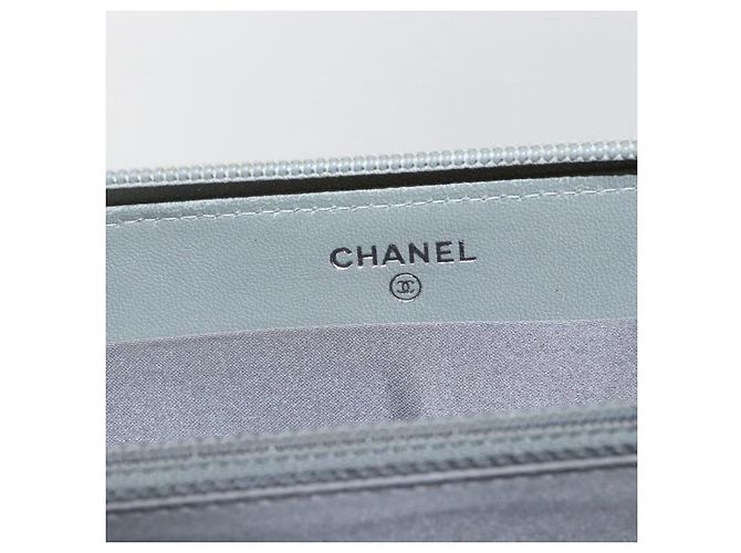 CHANEL Icon line Long Wallet Lackleder Silber CC Auth bs33317 - Ansicht 15
