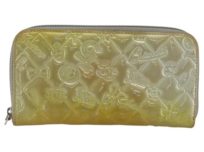 CHANEL Icon line Long Wallet Lackleder Silber CC Auth bs33317 - Ansicht 2