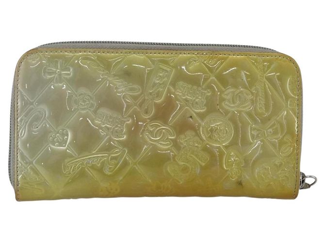 CHANEL Icon line Long Wallet Lackleder Silber CC Auth bs33317 - Ansicht 3