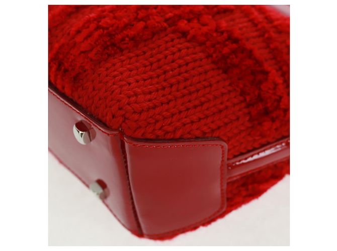 Borsa a mano Salvatore Ferragamo in cotone rosso argento Auth BA10481V - vista 11
