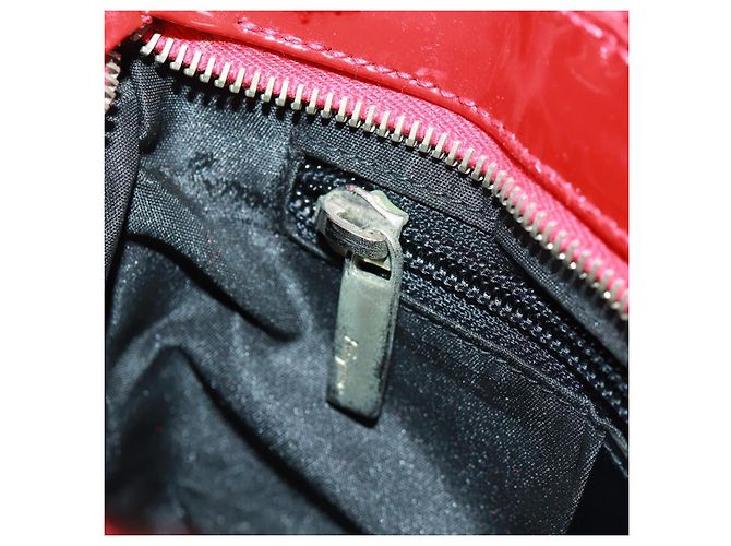 Borsa a mano Salvatore Ferragamo in cotone rosso argento Auth BA10481V - vista 19