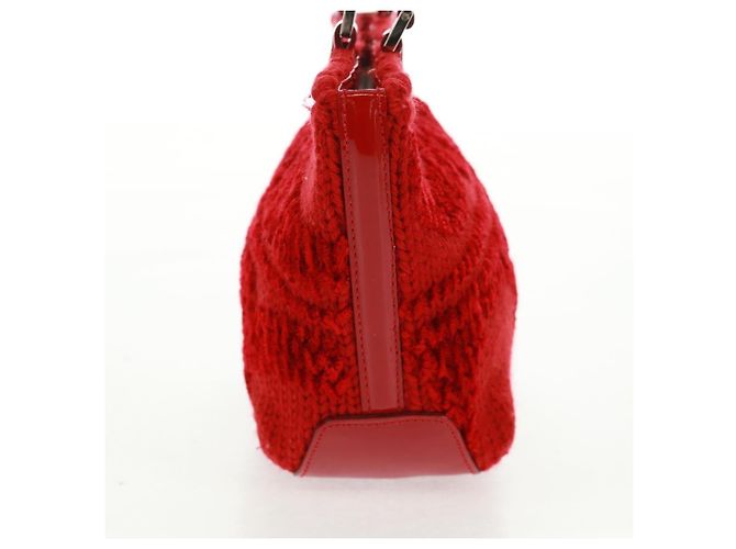 Borsa a mano Salvatore Ferragamo in cotone rosso argento Auth BA10481V - vista 5