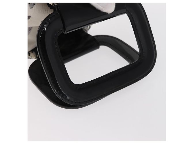 CHANEL Borsa a Mano da Compagnia Aerea in Tela Bianca Argento CC Auth 169837 Bianco - vista 7