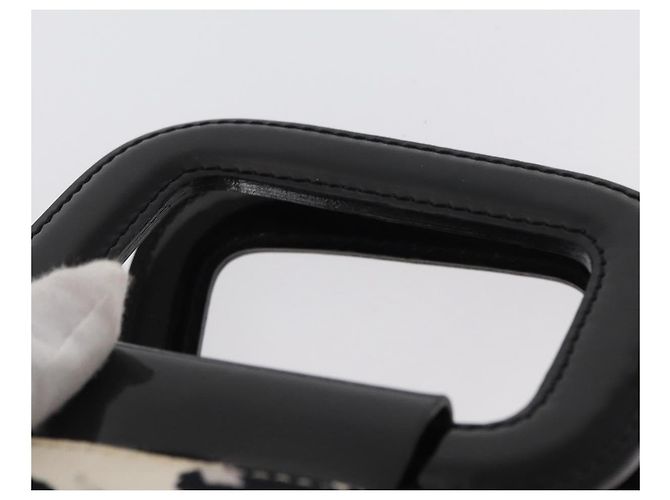 CHANEL Borsa a Mano da Compagnia Aerea in Tela Bianca Argento CC Auth 169837 Bianco - vista 8