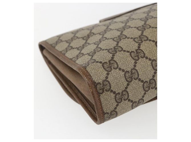 GUCCI GG Supreme Web Sherry Line Clutch Bag PVC Beige Oro 89 01 030 Auth ti3683 - vista 11