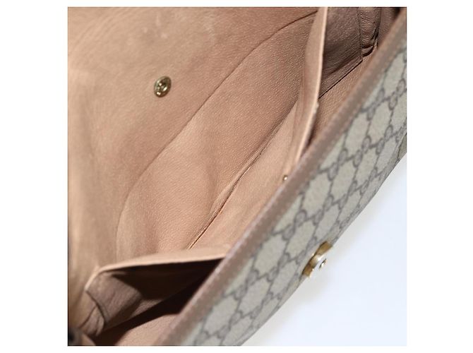 GUCCI GG Supreme Web Sherry Line Clutch Bag PVC Beige Oro 89 01 030 Auth ti3683 - vista 16