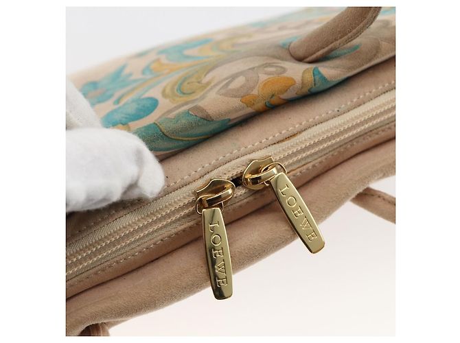 LOEWE Borsa a Mano Camoscio Beige Oro Auth 169854 D'oro - vista 10