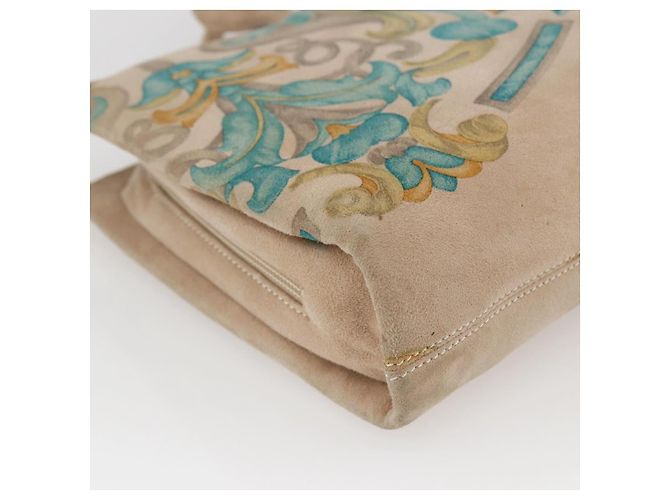 LOEWE Borsa a Mano Camoscio Beige Oro Auth 169854 D'oro - vista 14