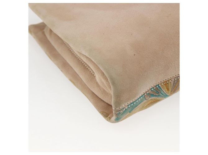 LOEWE Borsa a Mano Camoscio Beige Oro Auth 169854 D'oro - vista 16