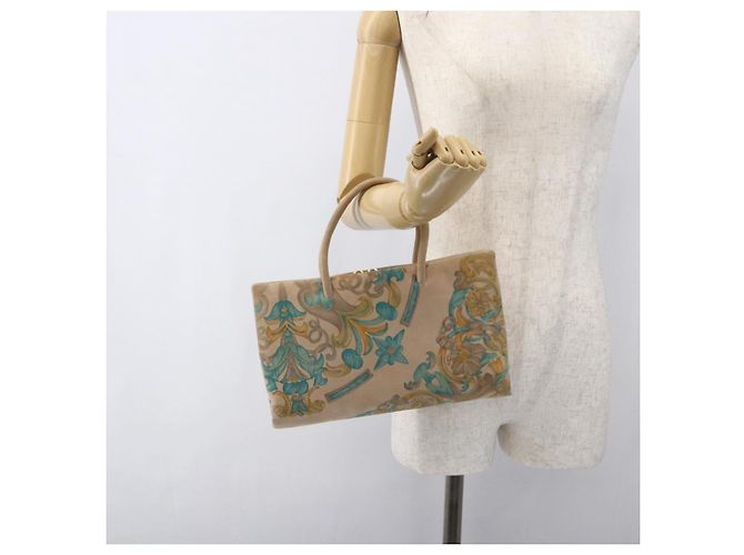 LOEWE Borsa a Mano Camoscio Beige Oro Auth 169854 D'oro - vista 22