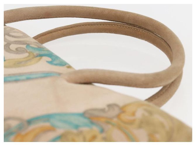 LOEWE Borsa a Mano Camoscio Beige Oro Auth 169854 D'oro - vista 8