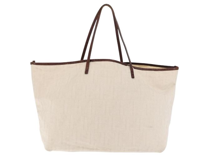 FENDI Zucca Canvas Tote Bag Elfenbein Auth 169632 Roh - Ansicht 3