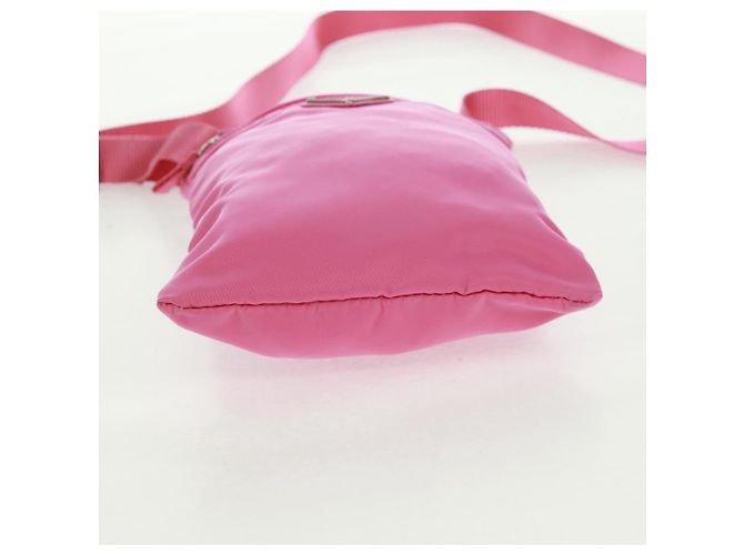 Borsa a Spalla PRADA Nylon Rosa Argento Auth 170698V - vista 11