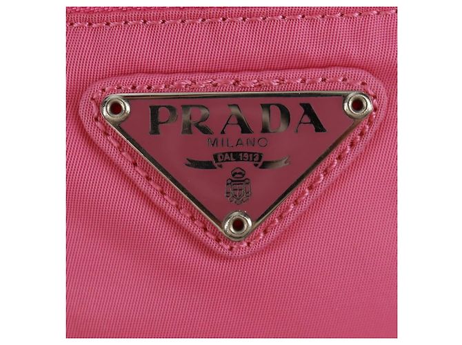 Borsa a Spalla PRADA Nylon Rosa Argento Auth 170698V - vista 16