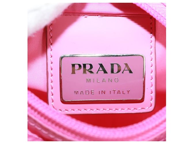 Borsa a Spalla PRADA Nylon Rosa Argento Auth 170698V - vista 18