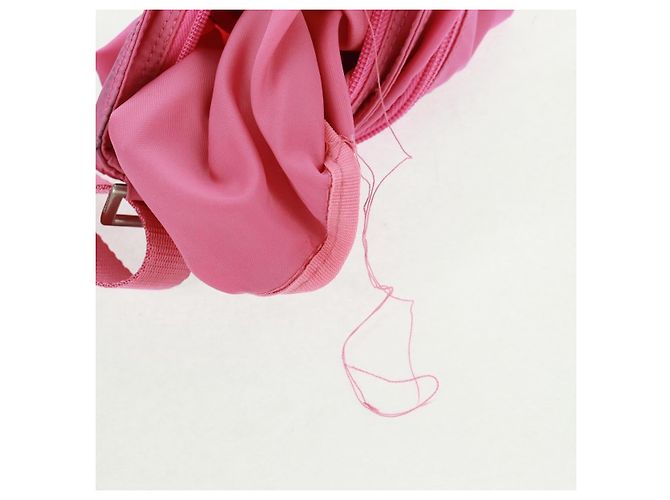 Borsa a Spalla PRADA Nylon Rosa Argento Auth 170698V - vista 22