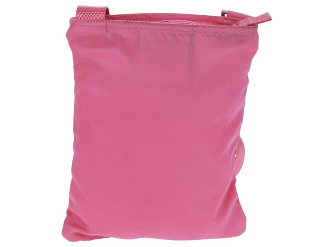 Borsa a Spalla PRADA Nylon Rosa Argento Auth 170698V - vista 3