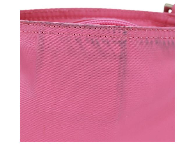 Borsa a Spalla PRADA Nylon Rosa Argento Auth 170698V - vista 4